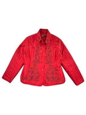 Vintage Carole Little Quilted‎ Silk Jacket